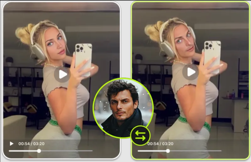 A close up of a person taking a picture of a person with a cell phone.